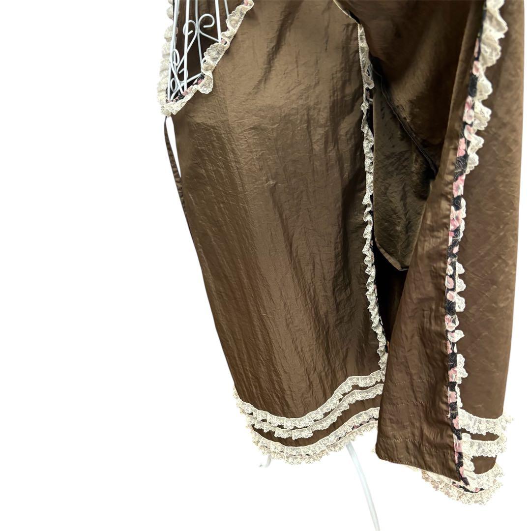 希少　さえら　AKIAKANE ゴージャス　フリル装飾 ラップドレス風エプロン